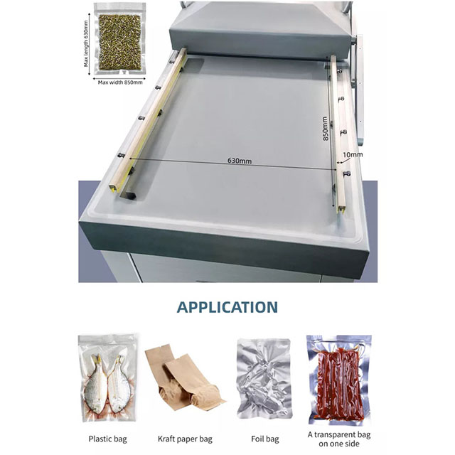 Double Chamber Vacuum Packaging Machine DZQ-850/2SA 2200 Watt