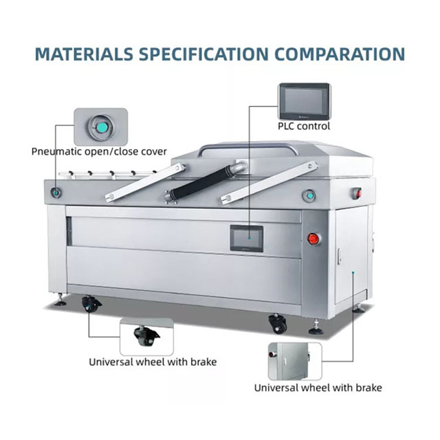 Double Chamber Vacuum Packaging Machine with Pneum DZQ-850/2SE