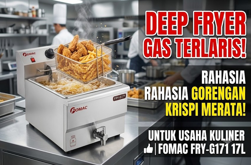 FRY-G171 Gas Deep Fryer 17L: Mesin Penggorengan Gas (Deep Fryer) Terlaris FOMAC, Ini Alasan Banyak Pelaku Usaha Memilihnya