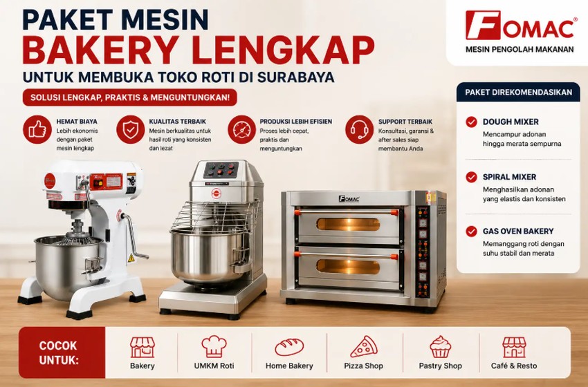 Paket Mesin Bakery Lengkap untuk Membuka Toko Roti di Surabaya